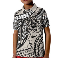 Polynesian Girl Tribal Tattoo Kid Polo Shirt Beige Vibe LT9 Kid Beige - Polynesian Pride