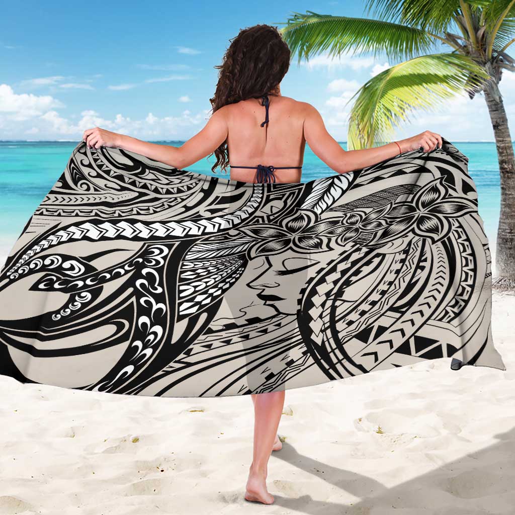 Polynesian Girl Tribal Tattoo Sarong Beige Vibe LT9 - Polynesian Pride