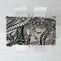 Polynesian Girl Tribal Tattoo Tablecloth Beige Vibe LT9 Beige - Polynesian Pride