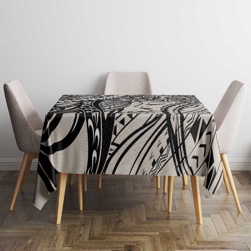 Polynesian Girl Tribal Tattoo Tablecloth Beige Vibe LT9 - Polynesian Pride