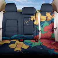 Polynesian Hibiscus Flower Waves Pattern Back Car Seat Cover LT9 One Size Dark Blue - Polynesian Pride