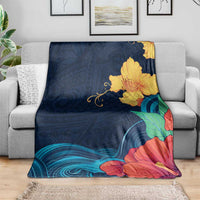 Polynesian Hibiscus Flower Waves Pattern Blanket LT9 - Polynesian Pride