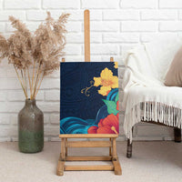 Polynesian Hibiscus Flower Waves Pattern Canvas Wall Art LT9 - Polynesian Pride