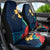 Polynesian Hibiscus Flower Waves Pattern Car Seat Cover