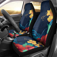 Polynesian Hibiscus Flower Waves Pattern Car Seat Cover LT9 - Polynesian Pride