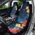 Polynesian Hibiscus Flower Waves Pattern Car Seat Cover