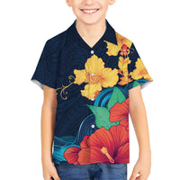 Polynesian Hibiscus Flower Waves Pattern Hawaiian Shirt LT9 - Polynesian Pride