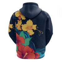 Polynesian Hibiscus Flower Waves Pattern Hoodie LT9 - Polynesian Pride