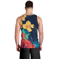 Polynesian Hibiscus Flower Waves Pattern Men Tank Top LT9 - Polynesian Pride