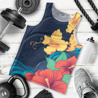 Polynesian Hibiscus Flower Waves Pattern Men Tank Top LT9 - Polynesian Pride