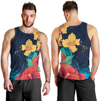 Polynesian Hibiscus Flower Waves Pattern Men Tank Top LT9 - Polynesian Pride