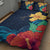 Polynesian Hibiscus Flower Waves Pattern Quilt Bed Set