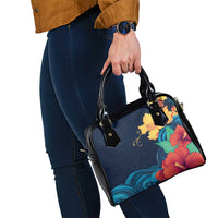 Polynesian Hibiscus Flower Waves Pattern Shoulder Handbag LT9 - Polynesian Pride