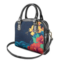 Polynesian Hibiscus Flower Waves Pattern Shoulder Handbag LT9 - Polynesian Pride