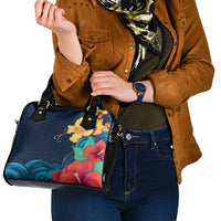 Polynesian Hibiscus Flower Waves Pattern Shoulder Handbag LT9 - Polynesian Pride