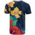 Polynesian Hibiscus Flower Waves Pattern T Shirt