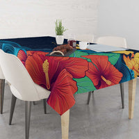 Polynesian Hibiscus Flower Waves Pattern Tablecloth LT9 - Polynesian Pride