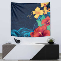 Polynesian Hibiscus Flower Waves Pattern Tapestry LT9 - Polynesian Pride