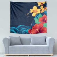 Polynesian Hibiscus Flower Waves Pattern Tapestry LT9 - Polynesian Pride