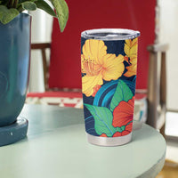 Polynesian Hibiscus Flower Waves Pattern Tumbler Cup LT9 - Polynesian Pride