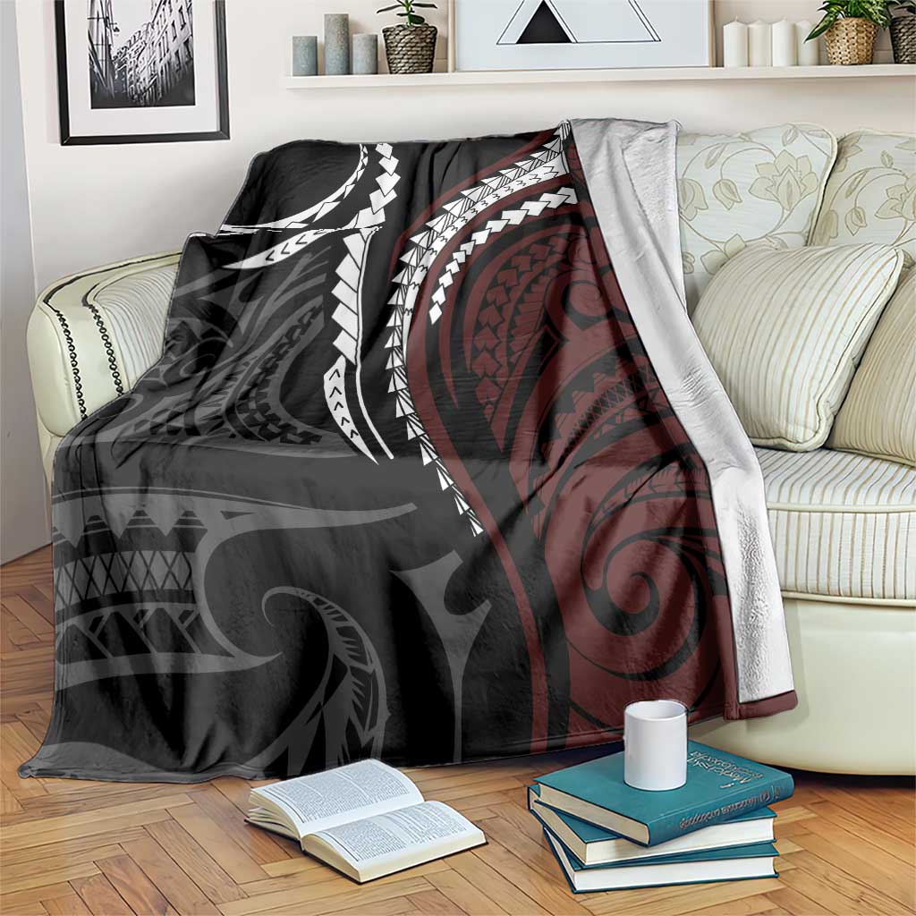 Polynesian Oxblood Line Art Tribal Tattoo Blanket LT9 Beige - Polynesian Pride