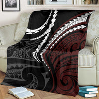 Polynesian Oxblood Line Art Tribal Tattoo Blanket LT9 - Polynesian Pride