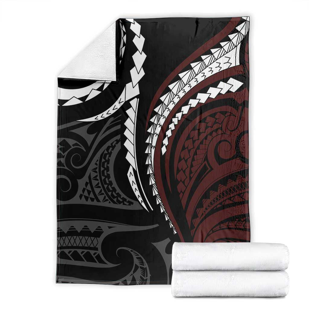 Polynesian Oxblood Line Art Tribal Tattoo Blanket LT9 - Polynesian Pride