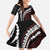 Polynesian Oxblood Line Art Tribal Tattoo Family Matching Long Sleeve Bodycon Dress and Hawaiian Shirt