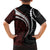 Polynesian Oxblood Line Art Tribal Tattoo Family Matching Off The Shoulder Long Sleeve Dress and Hawaiian Shirt