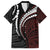 Polynesian Oxblood Line Art Tribal Tattoo Family Matching Short Sleeve Bodycon Dress and Hawaiian Shirt