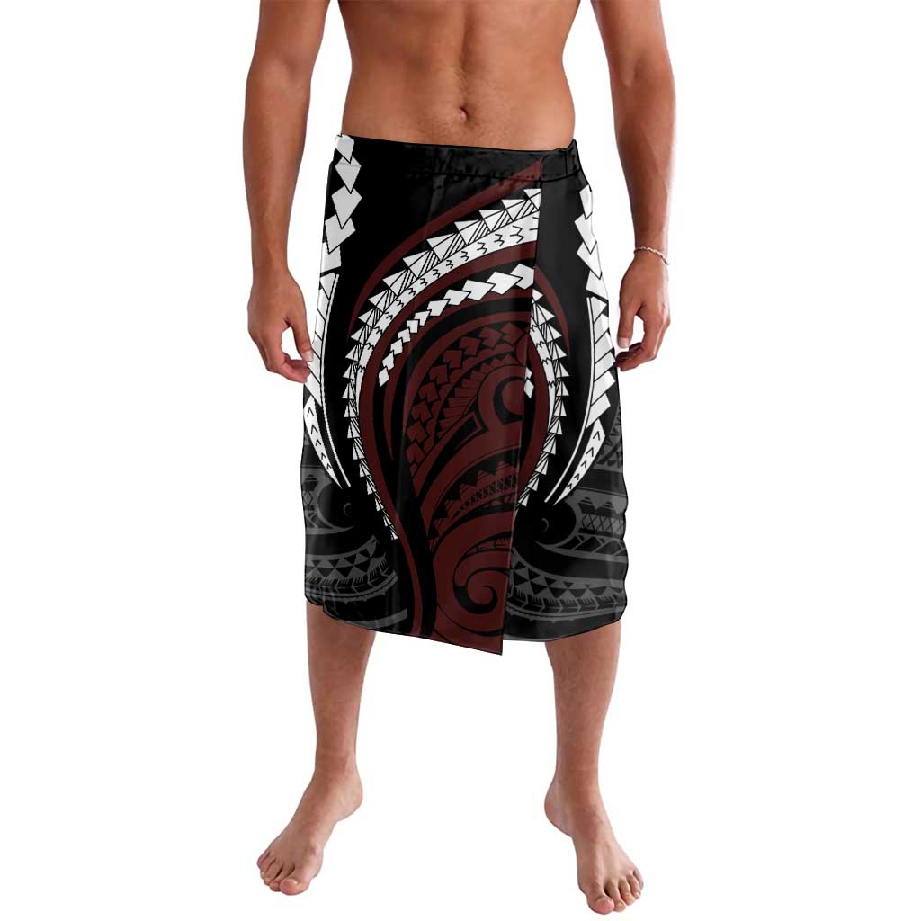 Polynesian Oxblood Line Art Tribal Tattoo Lavalava