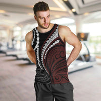 Polynesian Oxblood Line Art Tribal Tattoo Men Tank Top LT9 Beige - Polynesian Pride