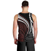 Polynesian Oxblood Line Art Tribal Tattoo Men Tank Top LT9 - Polynesian Pride