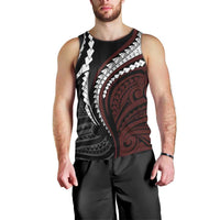 Polynesian Oxblood Line Art Tribal Tattoo Men Tank Top LT9 - Polynesian Pride