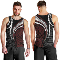 Polynesian Oxblood Line Art Tribal Tattoo Men Tank Top LT9 - Polynesian Pride