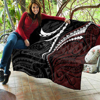 Polynesian Oxblood Line Art Tribal Tattoo Quilt LT9 - Polynesian Pride