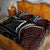 Polynesian Oxblood Line Art Tribal Tattoo Quilt Bed Set