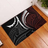 Polynesian Oxblood Line Art Tribal Tattoo Rubber Doormat LT9 - Polynesian Pride