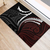 Polynesian Oxblood Line Art Tribal Tattoo Rubber Doormat LT9 - Polynesian Pride
