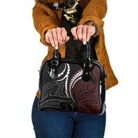 Polynesian Oxblood Line Art Tribal Tattoo Shoulder Handbag LT9 One Size Beige - Polynesian Pride