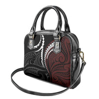 Polynesian Oxblood Line Art Tribal Tattoo Shoulder Handbag LT9 - Polynesian Pride