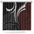 Polynesian Oxblood Line Art Tribal Tattoo Shower Curtain