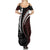 Polynesian Oxblood Line Art Tribal Tattoo Summer Maxi Dress