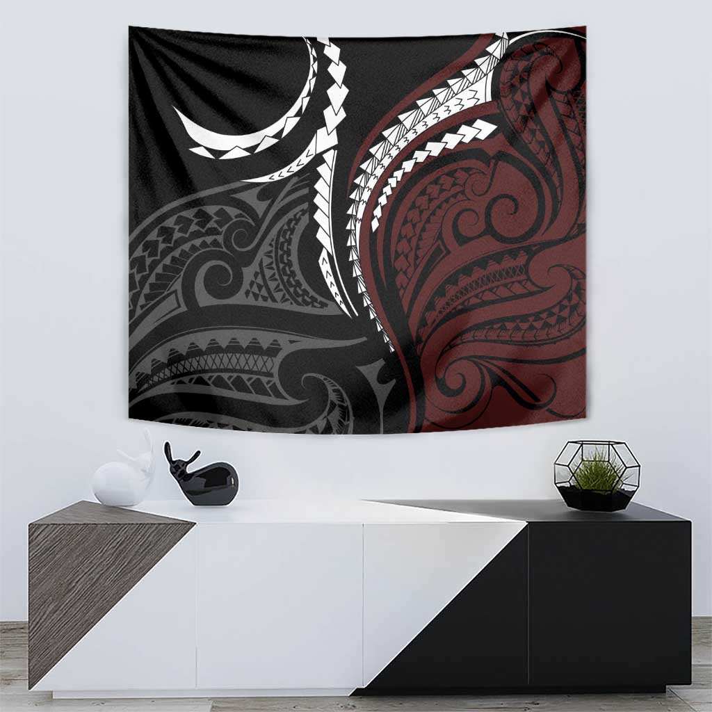 Polynesian Oxblood Line Art Tribal Tattoo Tapestry LT9 - Polynesian Pride
