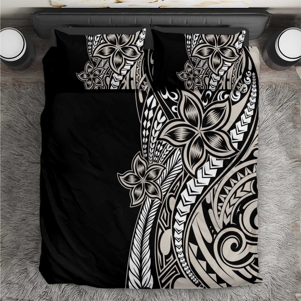 Polynesian Plumeria Floral Tattoo Pattern Bedding Set Beige Style LT9 Beige - Polynesian Pride