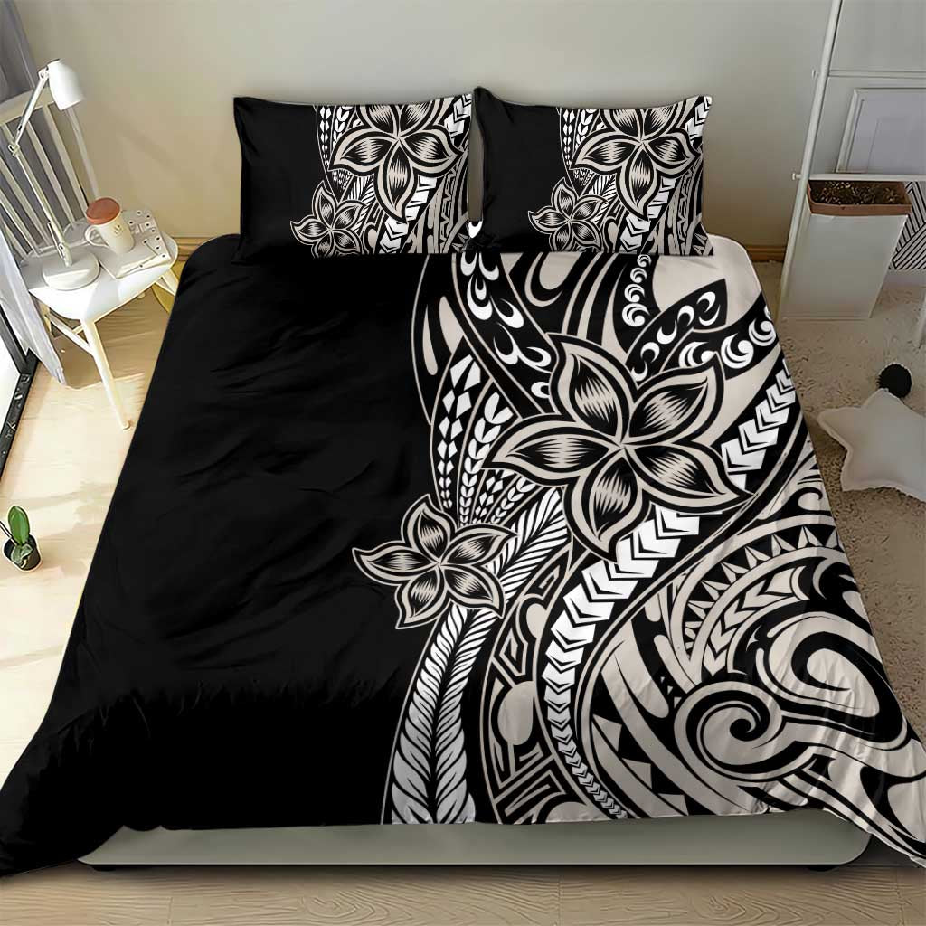 Polynesian Plumeria Floral Tattoo Pattern Bedding Set Beige Style LT9 - Polynesian Pride