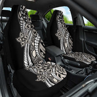 Polynesian Plumeria Floral Tattoo Pattern Car Seat Cover Beige Style LT9 One Size Beige - Polynesian Pride
