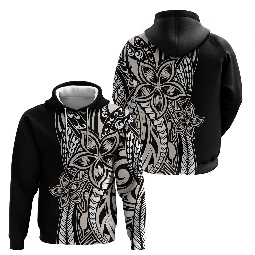 Polynesian Plumeria Floral Tattoo Pattern Hoodie Beige Style LT9 - Polynesian Pride