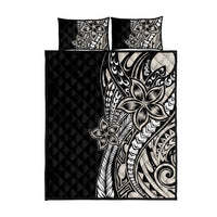 Polynesian Plumeria Floral Tattoo Pattern Quilt Bed Set Beige Style LT9 - Polynesian Pride