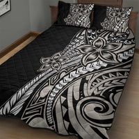 Polynesian Plumeria Floral Tattoo Pattern Quilt Bed Set Beige Style LT9 - Polynesian Pride